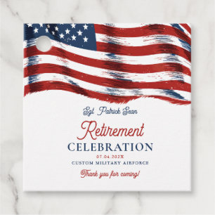 Étiquettes Cadeau Drapeau américain moderne 4 juillet retraite de l'