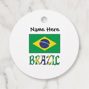 Étiquettes Cadeau Drapeau brésilien personnalisé du Brésil 