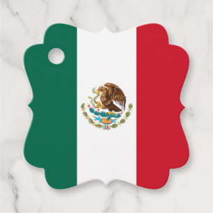 Étiquettes Cadeau Drapeau du Mexique, Bandera de la République mexic