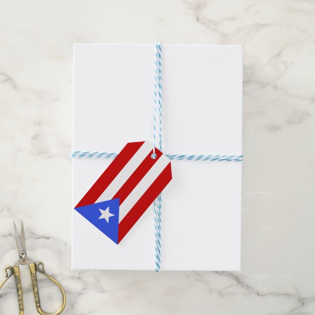 Étiquettes-cadeau Drapeau Porto Rico (Avec de laficelle)