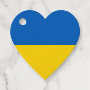 Étiquettes Cadeau Drapeau Ukraine Coeur de texte personnalisé