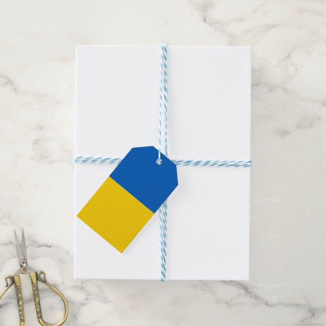 Étiquettes-cadeau Drapeau ukrainien (Avec de laficelle)