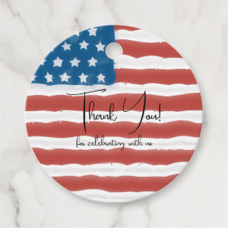 Étiquettes Cadeau Drapeau USA en détresse 4 juillet