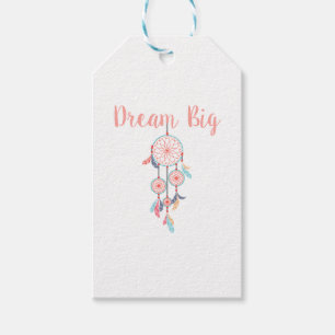 Étiquettes-cadeau Dream Big Dreamcatcher Dream Catcher in Peach