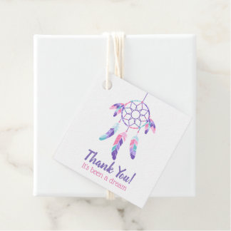 Étiquettes Cadeau Dreamcatcher rose violet turquoise anniversaire de