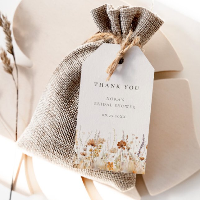 Étiquettes-cadeau Dreamy Automne Fleur sauvage Fête des mariées (Créateur téléchargé)