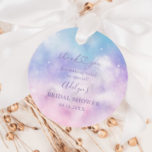 Étiquettes Cadeau Dreamy Pink Purple Sky Fête des mariées Favoriser 