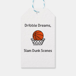Étiquettes-cadeau Dribble Dreams, Scènes de Dunk Basketball