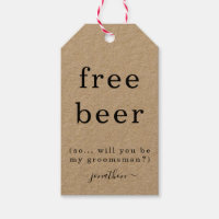 Drôle Bière Gratuite Serez-Vous Mon Groomsman Tag