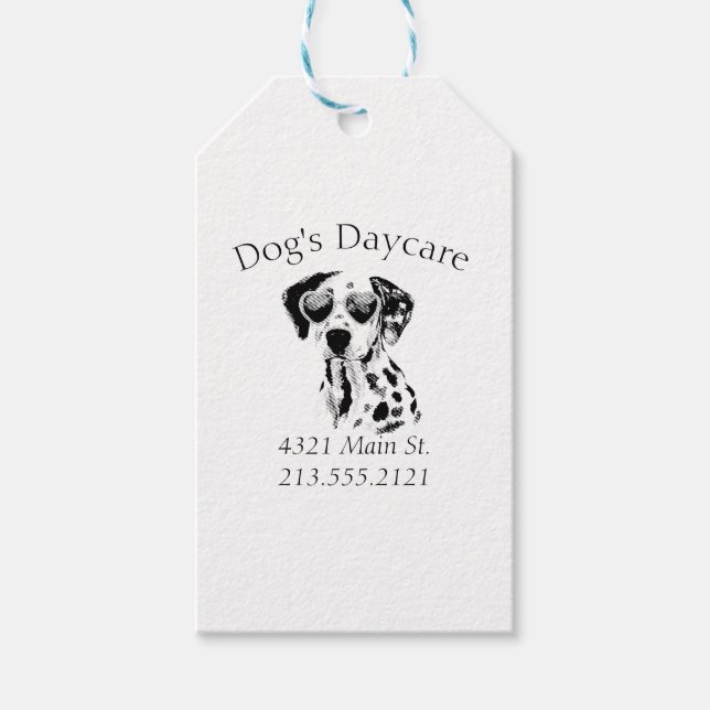 Étiquettes-cadeau Drôle Dalmatien Chien d'affaires (Devant)