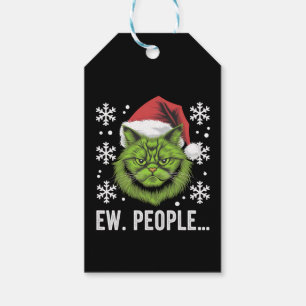 Étiquettes-cadeau Drôle de chat de Noël Ew personnes amateurs de cha