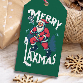 Étiquettes-cadeau Drôle de Laxmas de Noël vert joyeux