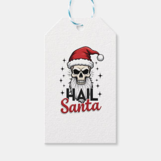 Étiquettes-cadeau Drôle de salutation Santa Claus Crâne Squelette An