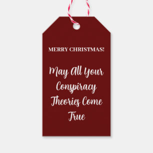 Étiquettes-cadeau Drôle Joyeux Noël Conspiration Théorie Cadeau Tags