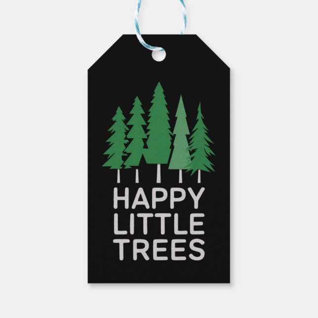 Étiquettes-cadeau Drôle Joyeux Petits Arbres Cadeaux Camping (Dos)