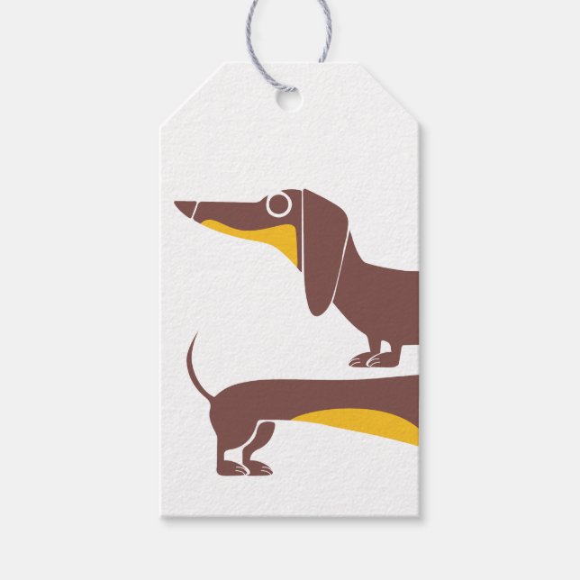 Étiquettes-cadeau Drôle mignon dachshund pour parent chien long (Devant)
