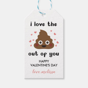 Étiquettes-cadeau Drôle Naughty Poop Happy Valentine