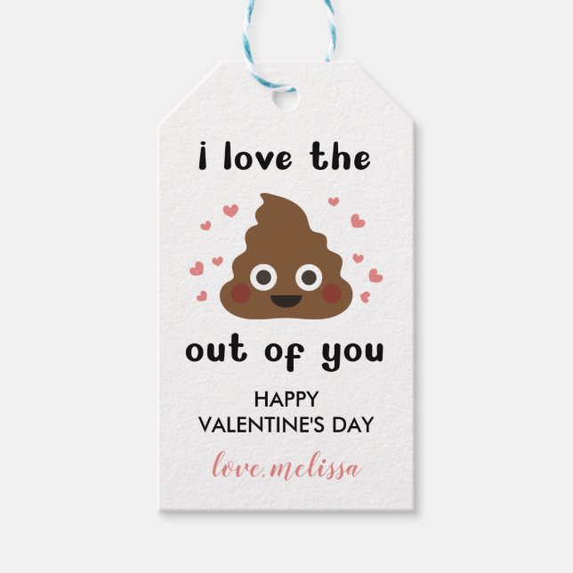 Étiquettes-cadeau Drôle Naughty Poop Happy Valentine (Devant)