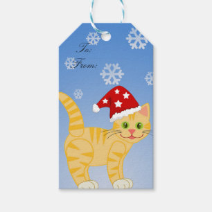Étiquettes-cadeau Drôle Noël Chat Snowflakes Custom Cadeau Tags