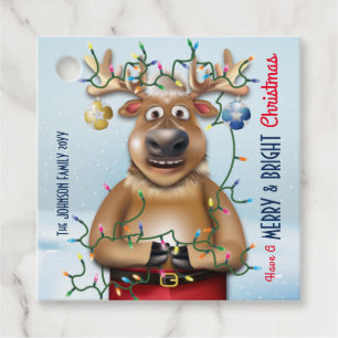 Étiquettes Cadeau Drôle Noël Reindeer Holiday Cheval