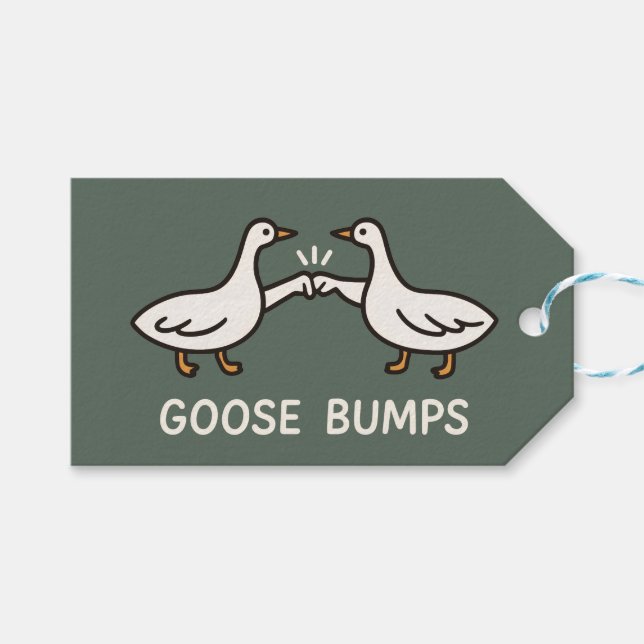 Étiquettes-cadeau Drôle Oie Bumps Caricature | Oie de bosse de poing (Devant (Horizontal))