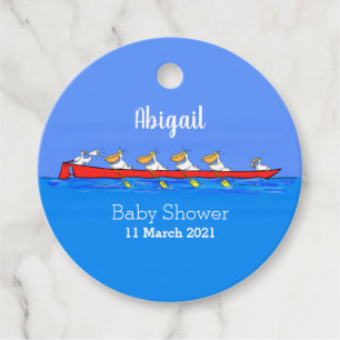 Étiquettes Cadeau Drôle pélicans rameurs dessin animé