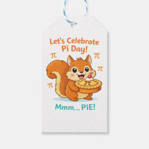Étiquettes-cadeau Drôle Pi Day Animal avec tarte – Cadeau pour amate