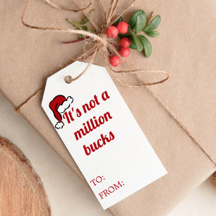 Étiquettes-cadeau Drôle Rétro Dessinée à la Main Chapeau de Noël Rou