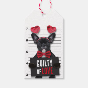 Étiquettes-cadeau Drôle Saint Valentin Mugshot Coupable Aimer Chien