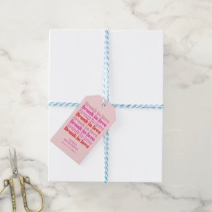 Étiquettes-cadeau Drunin en amour Pink Retro Bachelorette Party