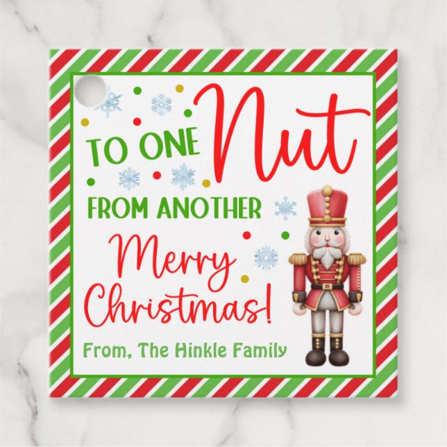 Étiquettes Cadeau D'une noix à une autre noix de crapaud (Devant)