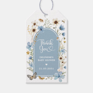 Étiquettes-cadeau Dusty Blue Fleur sauvage Garden Baby shower Faveur
