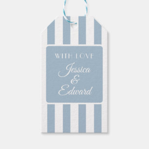 Étiquettes-cadeau Dusty Blue Soft Stried Couple Names
