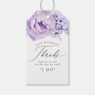 Étiquettes-cadeau Dusty Purple Flowers Élégant Merci Tags cadeaux