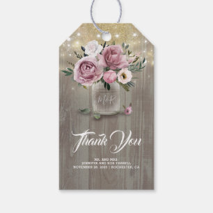 Étiquettes-cadeau Dusty Rose Floral Rustic Country Merci