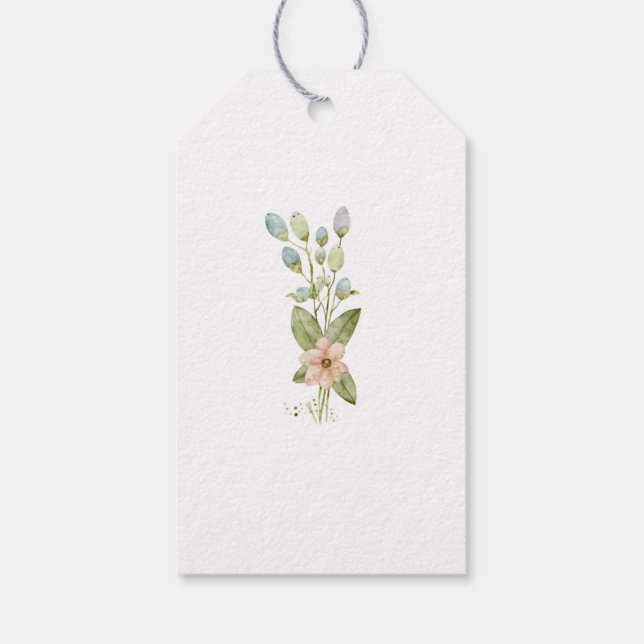Étiquettes-cadeau Easter Aquarelle Rabbit Favoriser balise personnal (Dos)