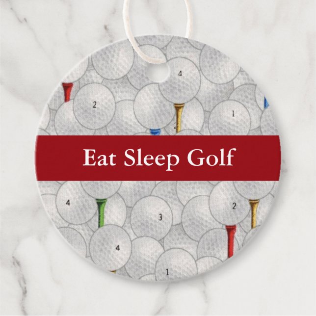 Étiquettes Cadeau Eat Sleep Golf (Devant)