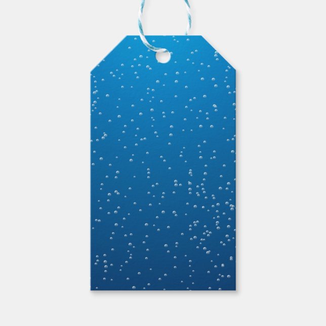 Étiquettes-cadeau Eau Bleue Profonde Et Petites Bulles (Devant)