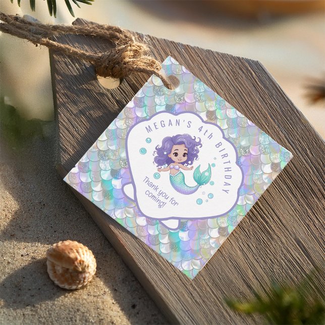 Étiquettes Cadeau Écailles de sirène Iridescente Coque V1 ID1144 (Créateur téléchargé)