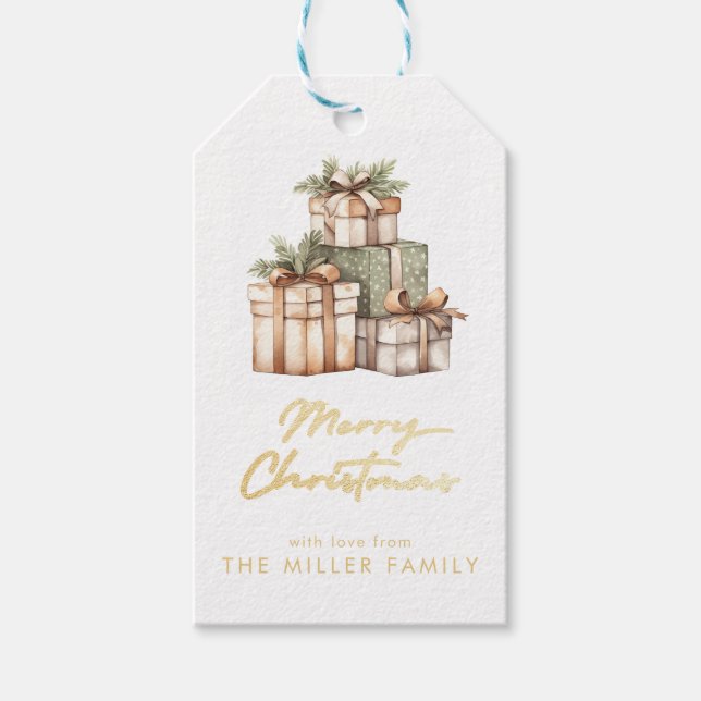 Étiquettes-cadeau Échange cadeau de Noël Eléphant blanc (Devant)