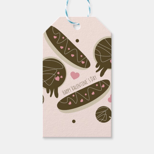 Étiquettes-cadeau Eclair Donuts Cake Pops Saint Valentin (Devant)