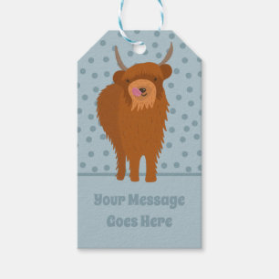 Étiquettes-cadeau Écossais Highland Cattle Cow Graphic Personnalisé