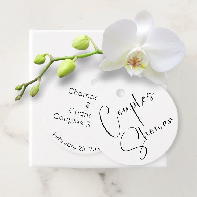 Étiquettes Cadeau Écran moderne Couples Douche (Créateur téléchargé)