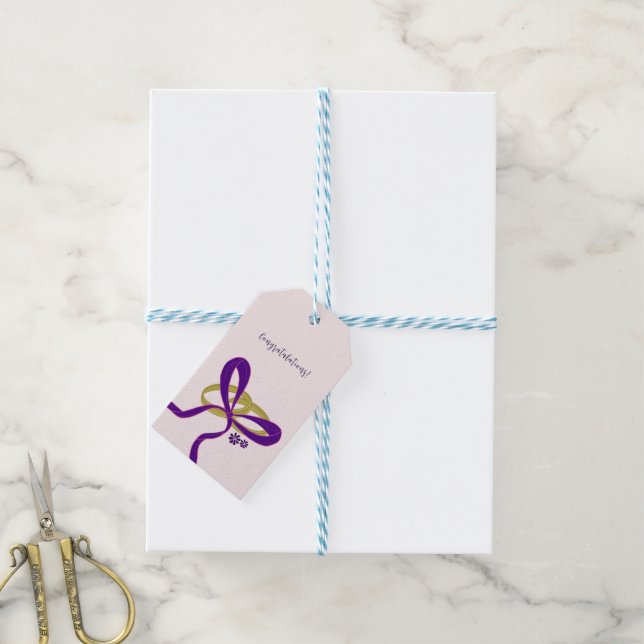 Étiquettes-cadeau Écriture Élégante - Félicitations pour votre Maria (Avec de laficelle)