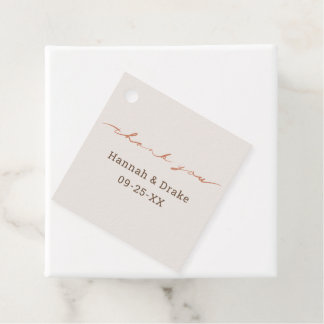 Étiquettes Cadeau Écriture manuelle de remerciements