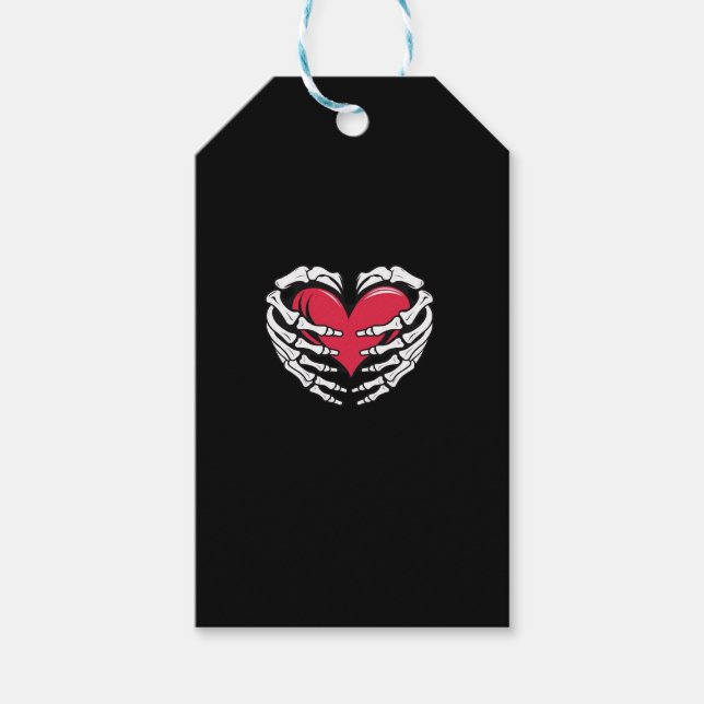 Étiquettes-cadeau Ed Heart Dans Les Mains Squelettiques Classique (Devant)