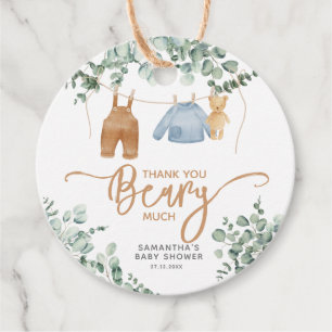 Étiquettes Cadeau Eeucalyptus verdoyant On peut attendre le Baby sho