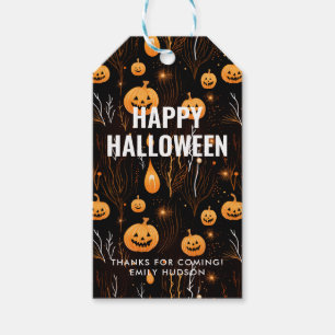 Étiquettes-cadeau Éffrayant Citrouille Halloween