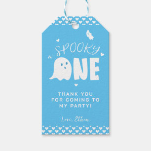 Étiquettes-cadeau Éffrayant One Blue Boy Ghost Halloween 1er anniver