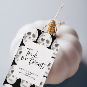 Étiquettes-cadeau Effrayer Scull Trick ou traitement   Parti Hallowe